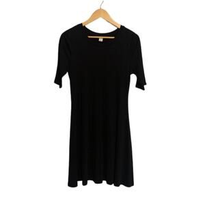 OLD NAVY Sheath Rayon Short Sleeve Round Neck Black Dress | L